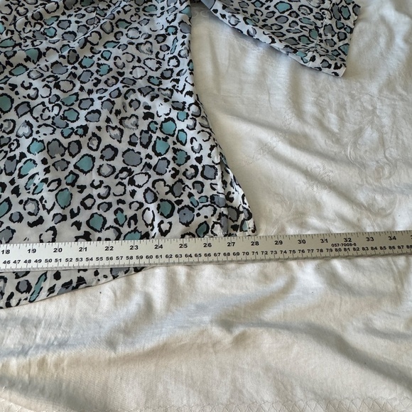 Notations Women's Multicolor Leopard Print 1/2 Sleeve Button Up Satin Blouse 2X - Picture 12 of 13